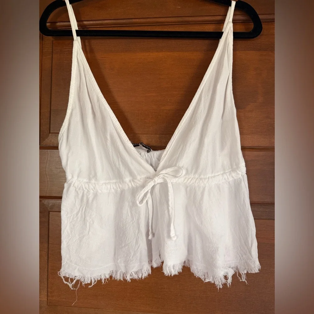 Brandy Melville White Babydoll Top - Picture 2 of 5